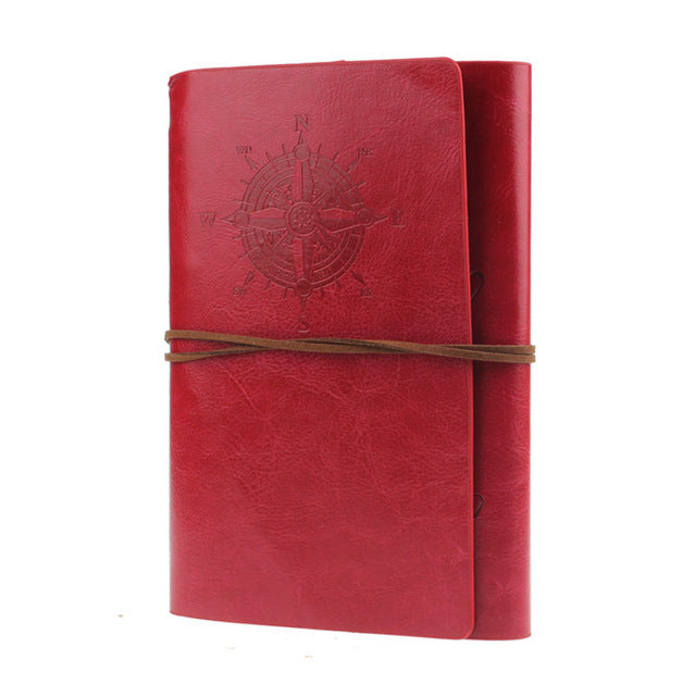 Spiral Note Book, Diary, Vintage Pirate Anchors PU leather Traveler Journal