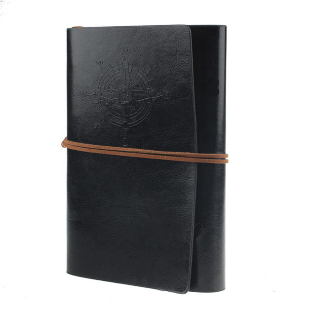 Spiral Note Book, Diary, Vintage Pirate Anchors PU leather Traveler Journal