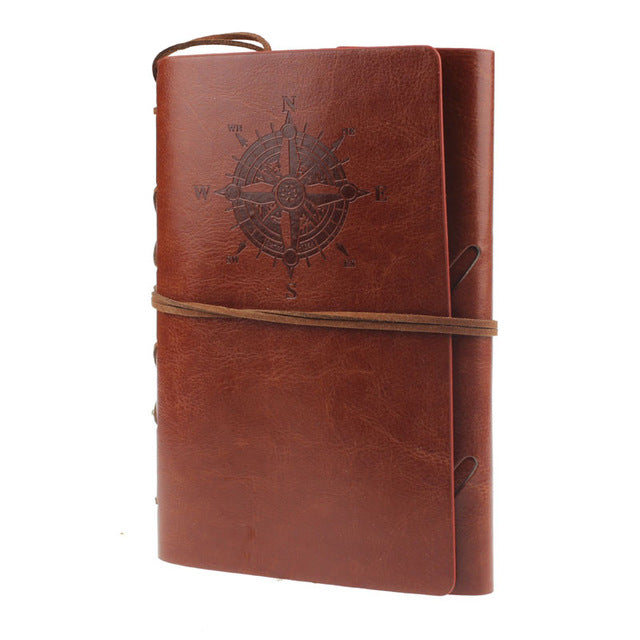 Spiral Note Book, Diary, Vintage Pirate Anchors PU leather Traveler Journal