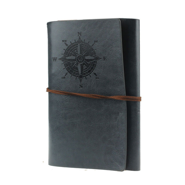 Spiral Note Book, Diary, Vintage Pirate Anchors PU leather Traveler Journal