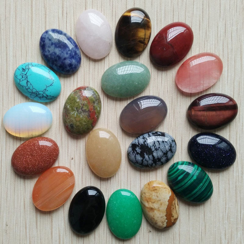 Free shipping 20pcs/lot Wholesale 18x25mm 2017 hot sell natural stone mixed Oval CAB CABOCHON teardrop beads for jewelry making