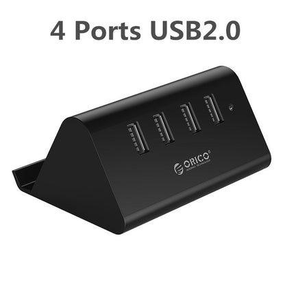 ORICO 5Gbps High Speed Mini 4 ports USB 3.0 / 2.0 HUB for Desktop Laptop with Stand Holder for Phone Tablet PC  - Black / White