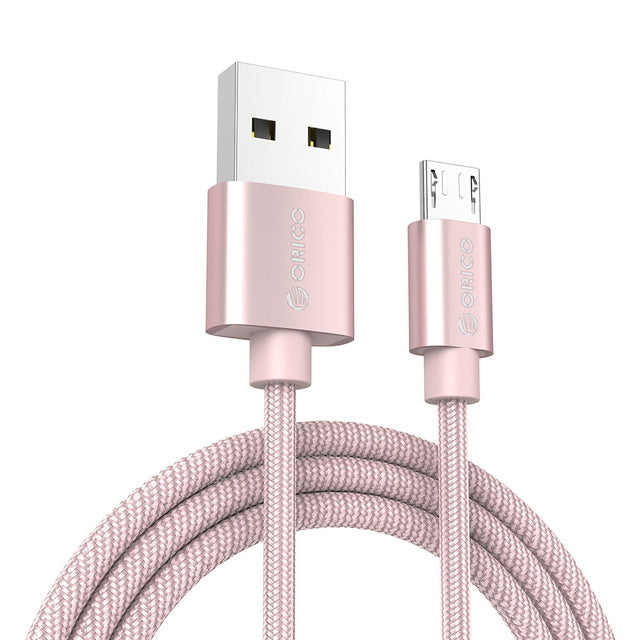 ORICO 2.4A Micro USB Cable Alloy Nylon Micro USB Data Cable Universal Android Phone Charger Cable 1m for Samsung For Xiaomi