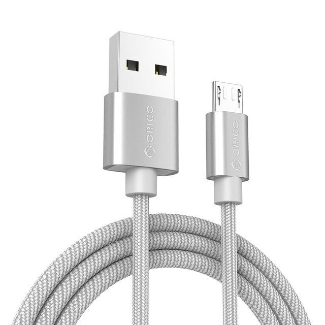 ORICO 2.4A Micro USB Cable Alloy Nylon Micro USB Data Cable Universal Android Phone Charger Cable 1m for Samsung For Xiaomi