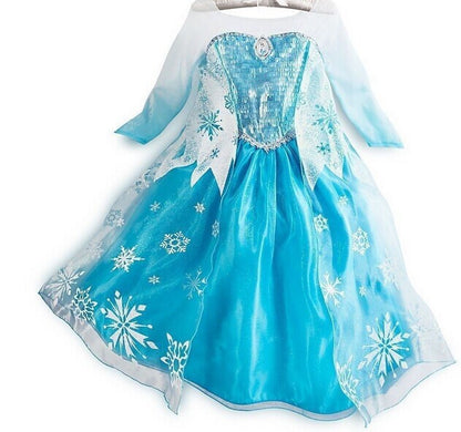 CaGiPlay free shipping  ice Elsa Costume  Size For Kids Princess Dress Sequined Cosplay party  Costume  Anna Dress girl dresses