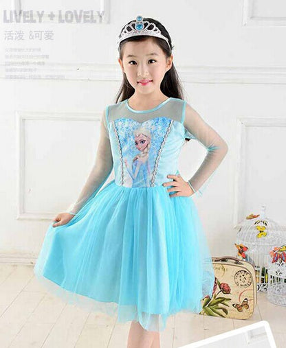 CaGiPlay free shipping  ice Elsa Costume  Size For Kids Princess Dress Sequined Cosplay party  Costume  Anna Dress girl dresses