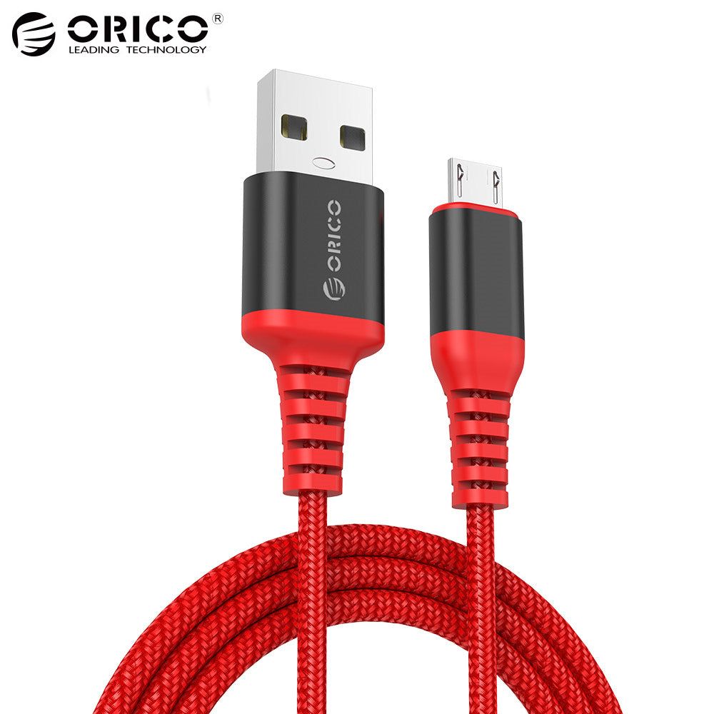 [Wholesale] ORICO  Micro to USB-A Cable 1m 3ft Charging Data  Cord Sync Cable for Android Smart Phone Tablet Black Red