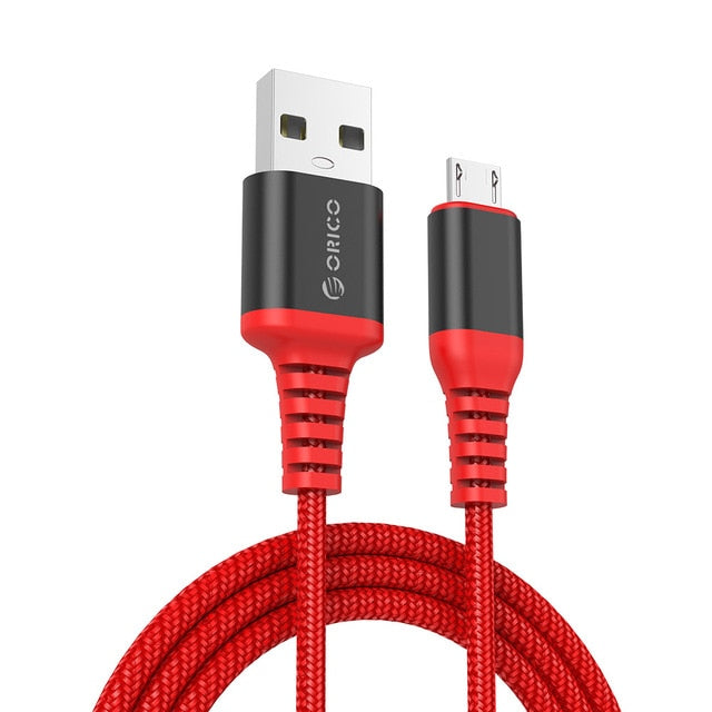 [Wholesale] ORICO  Micro to USB-A Cable 1m 3ft Charging Data  Cord Sync Cable for Android Smart Phone Tablet Black Red