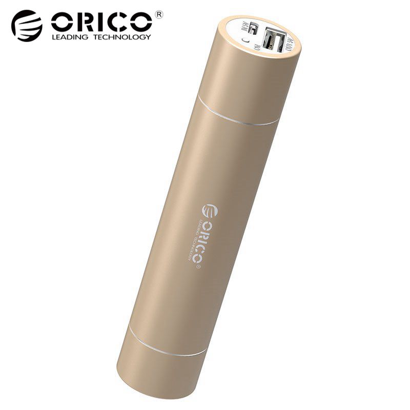 ORICO 2600mAh External Battery Pack Portable Aluminum Power Bank for iPhone iPad Xiaomi Samsung LG Android with SOS Flashlight